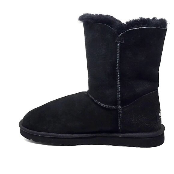 Ugg Azalea Charms Black Suede Short Shearling Sherpa Bootie Boot Women's Size 9 - Picture 5 of 12